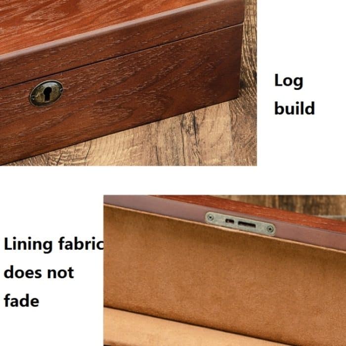 Aufbewahrungsbox für Uhren aus Weidenholz mit 6 Fächern, Schmuck-Sammelbox mit Schloss, 6 Slots Square, 6 Slots Rectangle – Bild 4