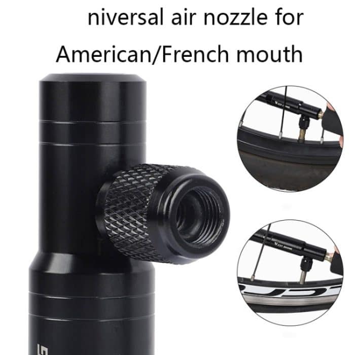 WEST BIKING YP0711083 Multifunktionales Fahrradreifen-Reparaturwerkzeug, tragbarer Inflator, Notfall-Reitausrüstung, Black Without Gas Cylinder – Bild 4