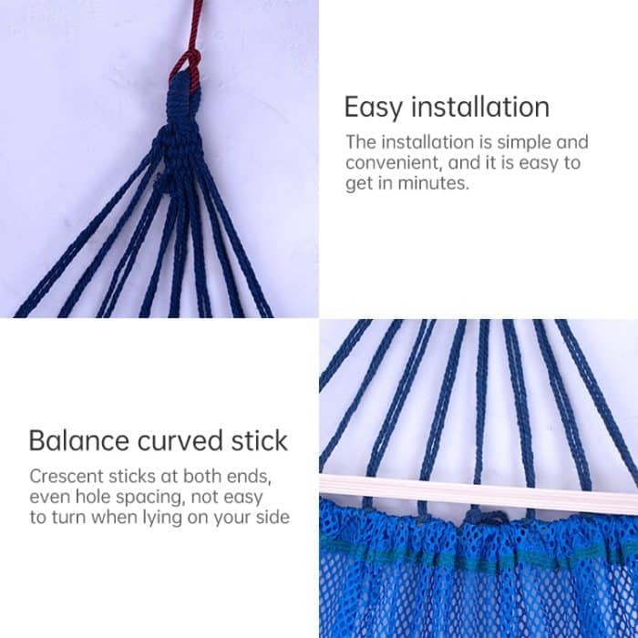 Biegende Eisseide-Mesh-Hängematte, Outdoor-Hängebett, Camping, Anti-Seitenwand-Hängemattenschaukel, Größe: 190 x 130 cm, (Green), 190x130cm(Red), (Pink), (Purple) – Bild 4