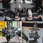 N-STAR NJN001 Motorrad Fahrrad kompatible Handyhalterung Aluminium Zubehör Reitausrüstung, Aluminum (With Hollow M8 Ball ) – Bild 8