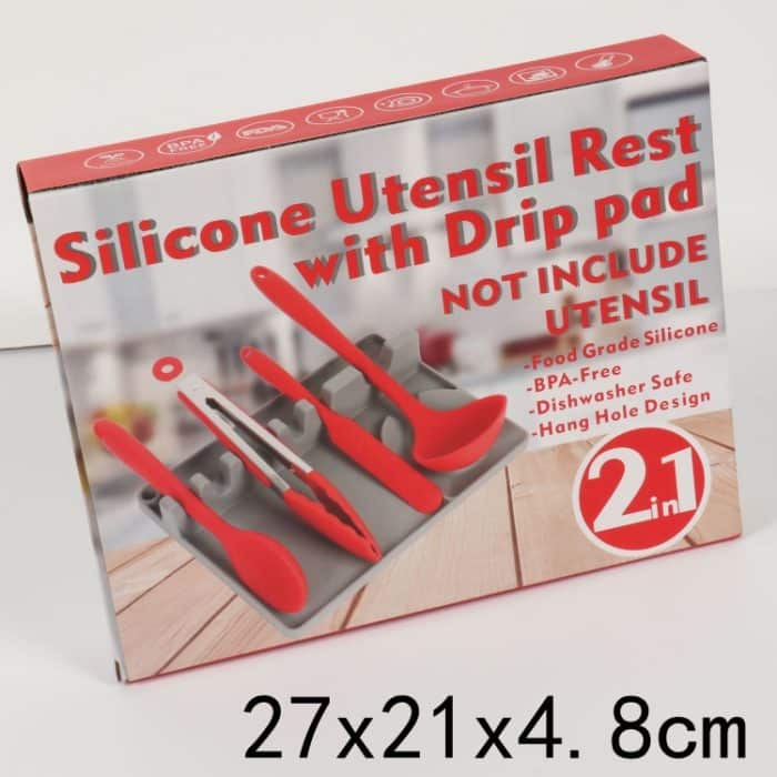 2-in-1-Löffelhalter aus Silikon für die Küche, Large (Gray), Medium (Gray), Large (Black), Medium (Black), Large (Red), Medium (Red), Large (Blue), Medium (Blue), Large (Orange), Medium (Orange), Large (Green), Medium (Green) – Bild 2