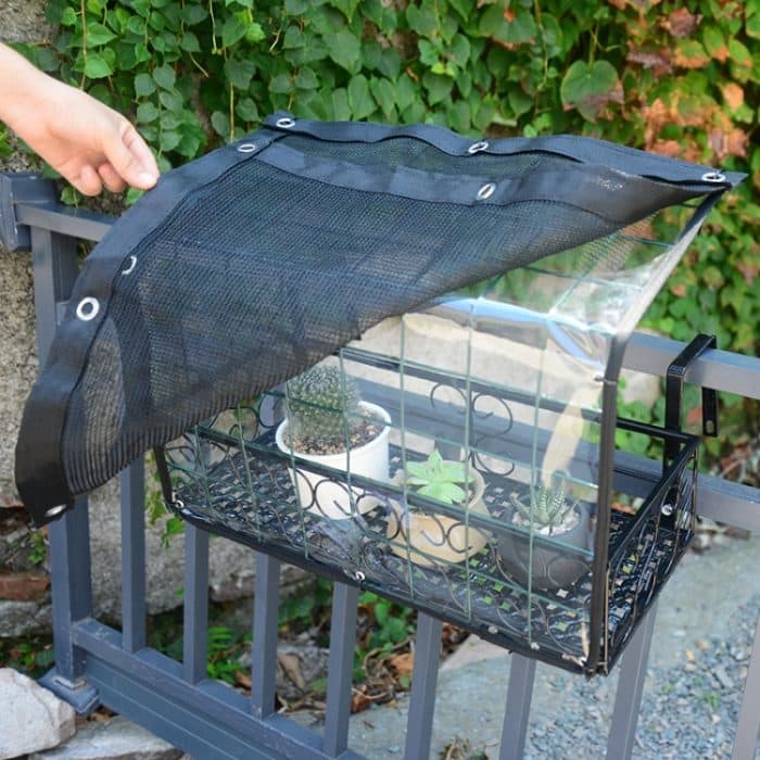 Blumenrahmen-Sonnenschutznetz, Balkon-Blumen-Sonnenschutz, Regenrahmen-Abdeckung, Baldachin, 48x24x30cm, 60x24x30cm, 79x24x30cm, 120x24x30cm – Bild 1