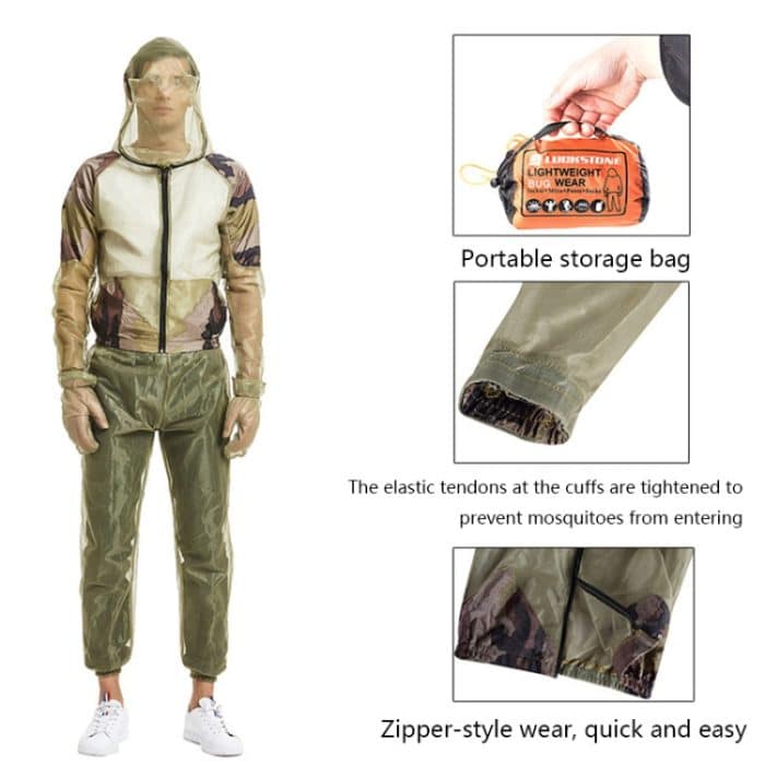 Camping Abenteuer Anti-Moskito-Biss-Anzug Sommer Outdoor Angeln Atmungsaktives Mesh Anti-Moskito-Anzug, Spezifikation:, Anti-mosquito Clothing, Anti-mosquito Pants, Three-piece Full Set – Bild 5