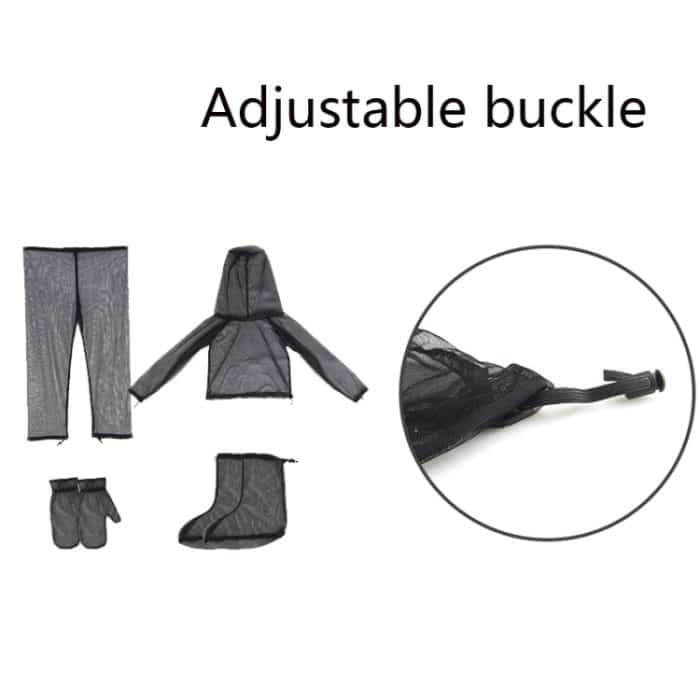 Camping Abenteuer Anti-Moskito-Anzug Sommer Angeln atmungsaktive Mesh-Kleidung, Spezifikation:, Anti-mosquito Clothing, Anti-mosquito Pants, 2 PCS Anti-mosquito Gloves, Mosquito Foot Cover, 2 PCS Mosquito Foot Cover, Four-piece – Bild 3