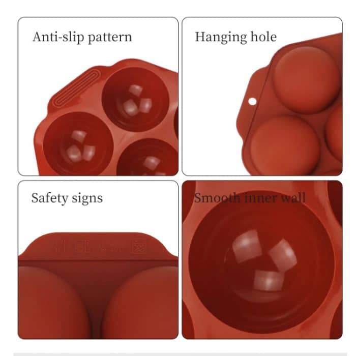 3 Stück halbkreisförmige Silikon-Kuchenform, Schokoladenbombenform, Semicircle Silicone Cake Mold – Bild 4