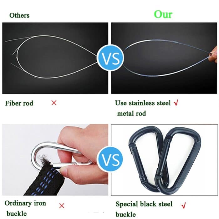 Fallschirmtuch-Anti-Moskito-Sonnenschutz mit Moskitonetz, Hängematte, Einzel- und Doppelschaukel im Freien, Luftzelt vom Boden, 250x120cm (Ink Green / Grass Green), 250x120cm (Blue / Light Blue), 250x120cm (Black / Orange), 250x120cm (Army Green)... – Bild 4