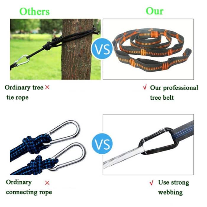 Fallschirmtuch-Anti-Moskito-Sonnenschutz mit Moskitonetz, Hängematte, Einzel- und Doppelschaukel im Freien, Luftzelt vom Boden, 250x120cm (Ink Green / Grass Green), 250x120cm (Blue / Light Blue), 250x120cm (Black / Orange), 250x120cm (Army Green)... – Bild 5