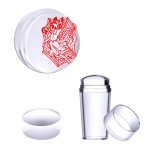 Nageldruckwerkzeug 3,6 cm Druckkopf Mattierter transparenter Schachstempel mit Deckel