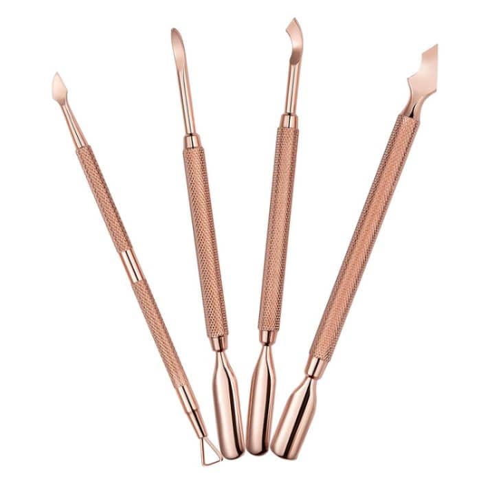 Rose Gold Doppelköpfiges Stahl Nagelentferner Set Sauberes Dekontaminationsentferner-Maniküre-Werkzeug – Bild 3