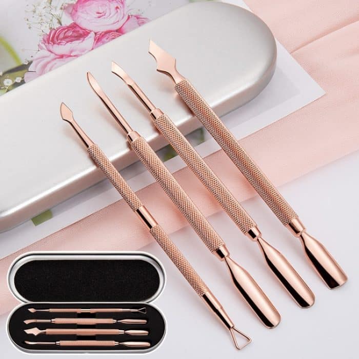 Rose Gold Doppelköpfiges Stahl Nagelentferner Set Sauberes Dekontaminationsentferner-Maniküre-Werkzeug – Bild 5