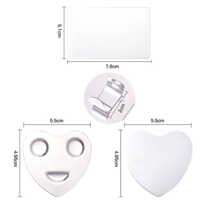 5 Sets Beauty Makeup Edelstahl Ringpalette Bemalte Palette Nagelset, Love, Love Smile, Large Square – Bild 2