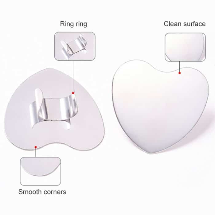 5 Sets Beauty Makeup Edelstahl Ringpalette Bemalte Palette Nagelset, Love, Love Smile, Large Square – Bild 3