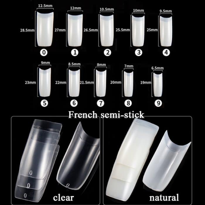 Maniküre-Werkzeug-Set, Fingernägel, Word-Cut-Set, Transparent French, Natural French, Transparent Semi-post, Natural Semi-post, Transparent Full Post, Natural Full Post, Transparent French Large Set, Transparent Semi-post Large Set... – Bild 5