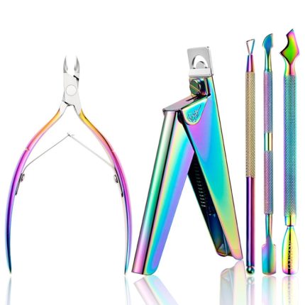 FABIYAN Nail Art Scheren Set Edelstahl Nagelknipser Abgestorbene Haut Schere Entferner Stahl Push, Set 1, Set 2, Set 3, Set 4, Set 5
