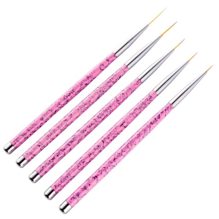 2 Stück 5 in 1 7/9/11/15 / 20mm Nail art Draw Line Pen Nails Gemalte Pinsel – Bild 2