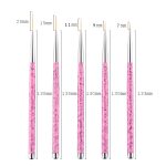 2 Stück 5 in 1 7/9/11/15 / 20mm Nail art Draw Line Pen Nails Gemalte Pinsel – Bild 4