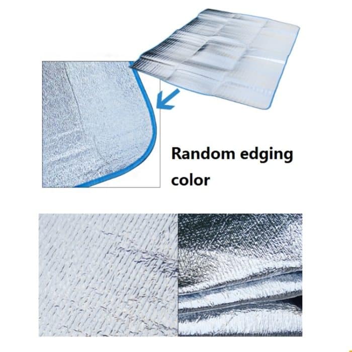 180x150cm Outdoor doppelseitig Aluminiumfilm feuchtigkeitsdichte Picknickmatte zufällige Farblieferung – Bild 4