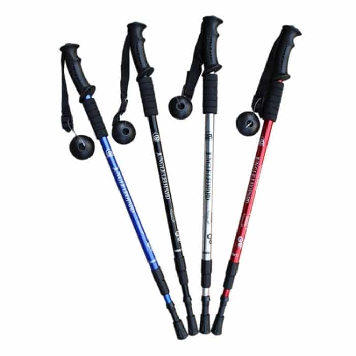 JUNGLELEOPARD 3-teiliger Aluminium-Trekkingstock mit geradem Griff, multifunktionale Gehhilfe, Red#66-135cm, Blue#66-135cm, Black#66-135cm, Silver White#66-135cm – Bild 2