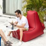 BB1082 Aufblasbares Sofa, aufblasbares Bett, faltbar, tragbar, für den Außenbereich, Luftsofa, Größe:, 85 x 80 x 75cm – Bild 5