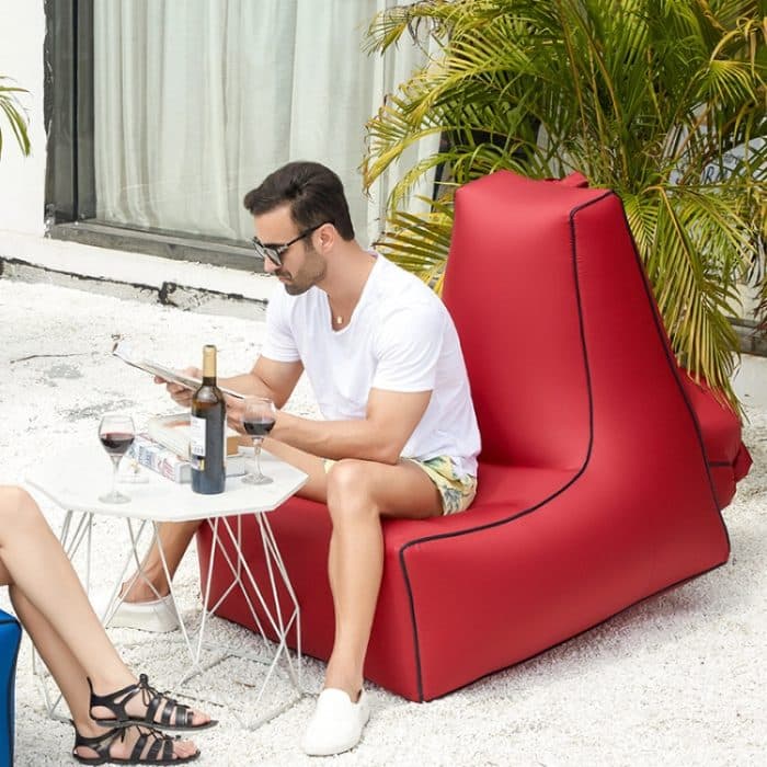 BB1082 Aufblasbares Sofa, aufblasbares Bett, faltbar, tragbar, für den Außenbereich, Luftsofa, Größe:, 85 x 80 x 75cm – Bild 5