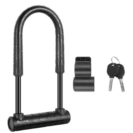 WEST BIKING Fahrradschloss Motorrad Elektroauto Diebstahlsicherung, Long U-shaped Lock, Long U-shaped Lock+Cable