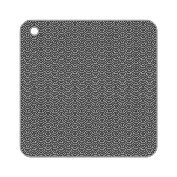 TBD0571914901.jpg 2 PCS Geometrie Küche Silikon Topflappen Wärmedämmung Pad, Square(Gray), Round(Gray), Square(Black), Round(Black) – Bild 1