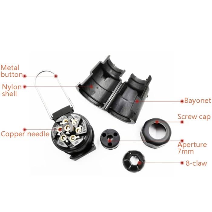 2 PCS VP170EC 7P 12V RV Anhänger Steckdose Schnalle Wasserdichter Stecker EU Stecker – Bild 3