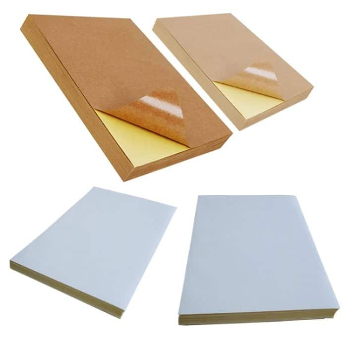 GYNP8081 100 Stück Laser-Inkjet-Markierungsaufkleber, A4-Kraftpapier, selbstklebendes Druckpapier, Dark, Light, Matte, Glossy – Bild 2