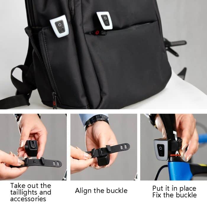 USB BIKE SAIP LIGHT NIGHT RIDING RAUM BIKE HAIL LIGHT SICHERHEIT WARNUNG – Bild 7