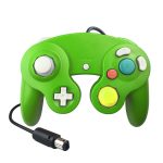 2 PCS Single Point Vibrating Controller Kabelgebundener Gamecontroller für Nintendo NGC / Wii, Green, Blue, Black, Silver, Orange