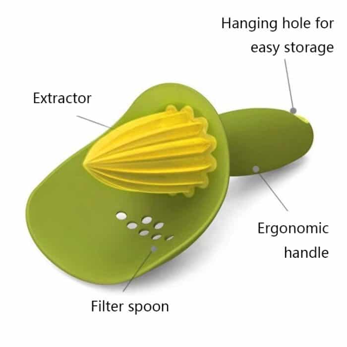 4 Stück manuelle Frucht-Zitronen-Entsafter, Küchenutensilien, Green, Dark Grey – Bild 3