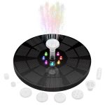 Bunter Lampenbatterie-Solarbrunnen Schwimmender Landschaftsbrunnen, Colorful Lamp Fountain