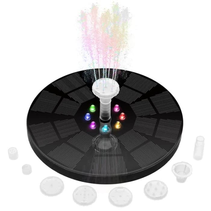 Bunter Lampenbatterie-Solarbrunnen Schwimmender Landschaftsbrunnen, Colorful Lamp Fountain – Bild 1