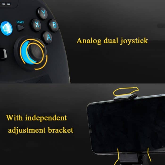CX-X1 2,4 GHz + Bluetooth 4.0 Wireless Game Controller Griff für Android / iOS / PC / PS3, Single Handle (Black), Handle + Bracket (Black), Handle + Bracket + Receiver (Black), Single Handle (Blue), Handle + Bracket (Blue)... – Bild 6