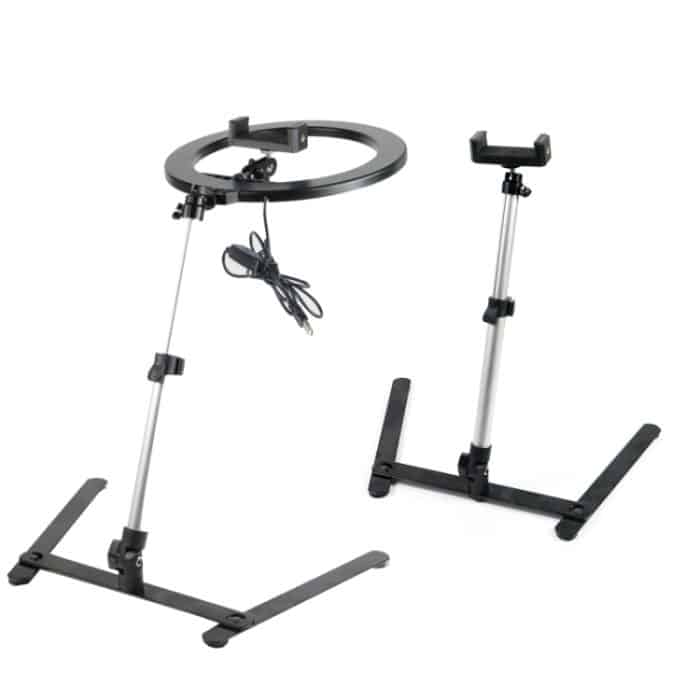 FP-10 Desktop-Multifunktions-Fotografie-Unterstützung, Telefon-Live-Ständer, LED-Fülllicht, Spezifikation:, Desktop Bracket + Phone Clip, Desktop Bracket + Clip + Ring Lamp – Bild 2