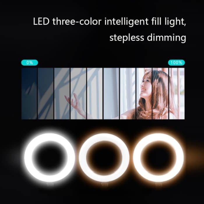 FP-10 Desktop-Multifunktions-Fotografie-Unterstützung, Telefon-Live-Ständer, LED-Fülllicht, Spezifikation:, Desktop Bracket + Phone Clip, Desktop Bracket + Clip + Ring Lamp – Bild 5