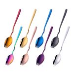 3 Stück Instant-Nudelgabel aus Edelstahl, Mehrzweck-V-förmiges Messer, Gabel und Löffel, All-in-One-Geschirr, Fork Spoon (Silver), Fork Spoon (Gold), Fork Spoon (Rose Gold), Fork Spoon (Black), Fork Spoon (Blue), Fork Spoon (Purple), Fork Spoon (Colorful) – Bild 2