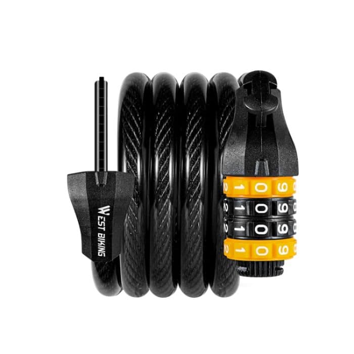 TBD0572068401.jpg WEST BIKING YP0705061-0705062 Fahrrad-Passwortschloss Mountainbike-Streifendraht-Diebstahlsicherungsschloss, 1.2M Four-digit, 1.5M Five-digit – Bild 1