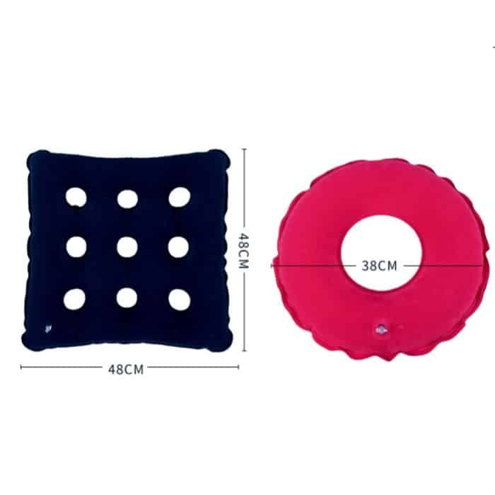 2 Stück aufblasbares Anti-Dekubitus-Kissen für schwangere Frauen und ältere Gesundheitspflegekissen, Stil:, Square Blue, Square Rose Red, Round Blue, Round Rose Red – Bild 3
