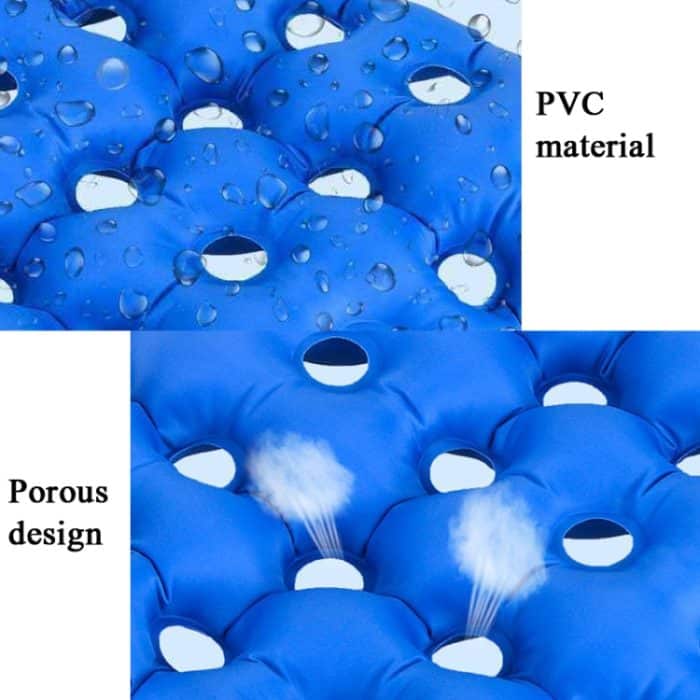2 Stücke Quadrat 25-Loch Anti-Dekubitus-aufblasbares Kissen Medizinischer Rollstuhl aufblasbares Kissen – Bild 5