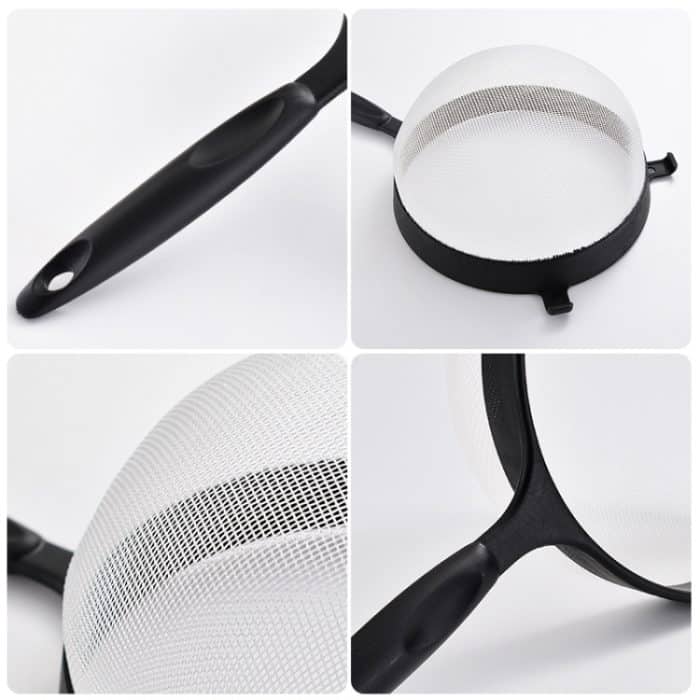 5 Stück Kunststoff-Mehlsieb, Handfiltersieb, Flour Filter(Black White) – Bild 4