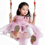 Erwachsene Kinder Indoor Outdoor Holzschwingen Vier Plankenschaukel, Zufällige Farblieferung (rot) – Bild 2