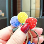 5 Stück Cartoon-Tier-Frucht-Weichgummi-Puppen-Schlüsselanhänger, Schultaschen-Anhänger – Bild 4