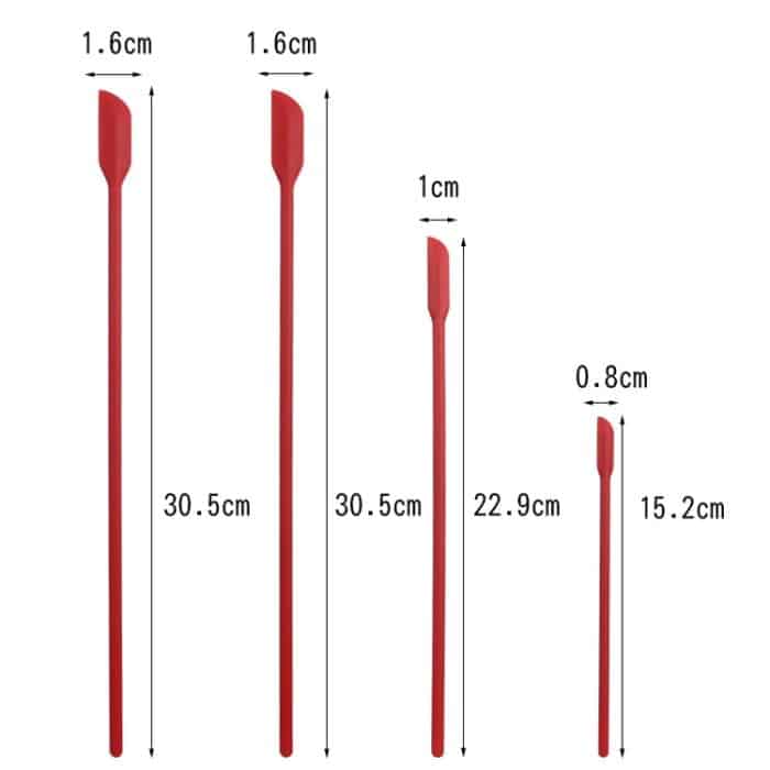2 Sets 4-in-1 Mini-Spitzschaber aus Silikon zur Verlängerung von Kosmetikflaschen, Schaber, Marmeladenspatel-Set, 4 in 1 Red, 4 in 1 Black, 4 in 1 Colorful, 4 in 1 Purple, 4 in 1 Green – Bild 3