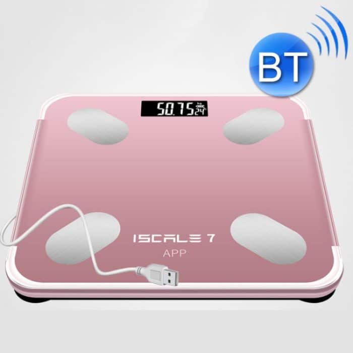 ISCRLE7 Smart Weight Scale Bluetooth-Körperfettmessgerät, Charging Model(Rose Gold), Charging Model(Bright Black), Charging Model(Red), Battery Model(Rose Gold), Battery Model(Red), Battery Model(Bright Black), Solar Energy Charging(Rose Gold)... – Bild 1