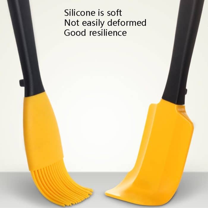 2-in-1-Backschaber, hochtemperaturbeständiges Silikon-Buttermesser, Kuchencreme-Abstrichpinsel-Set – Bild 3