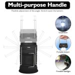 LED-Zeltlicht, solarbetrieben, wiederaufladbar, Campingleuchte, dehnbare, multifunktionale Laterne, unterstützt USB-Ausgang, EU-Stecker, Solar + EU Plug – Bild 5