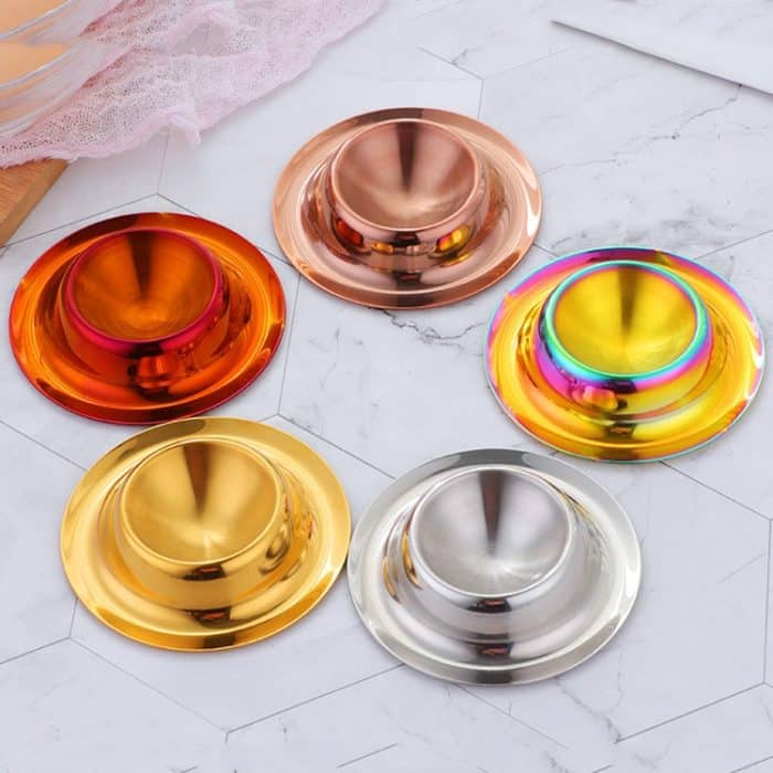 2 Stück Edelstahl-Eierablage-Tischutensilien, Silver, Gold, Rose Gold, Magic Colorful, Magic Red – Bild 2