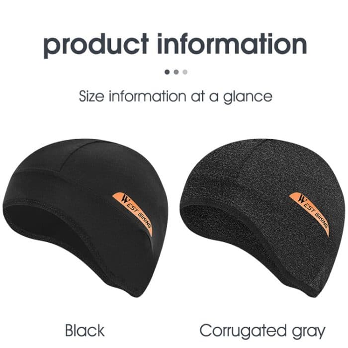 West Biking YP0201294 Sommermütze aus Eisseide, winddichte Kapuze, atmungsaktive und schnell trocknende Helmfutterkappe, Ice Silk Hat Riding Cap(Black), Ice Silk Hat Riding Cap(Gray) – Bild 2