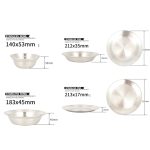 CLS Outdoor-Edelstahl-Geschirr, tragbares Camping-Essschüssel-Teller-Set, 16 PCS / Set – Bild 3